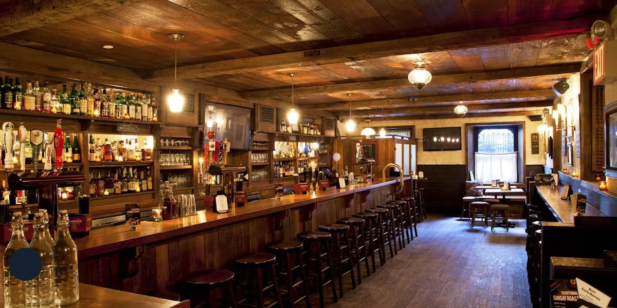 Empty restaurant bar at the end of service